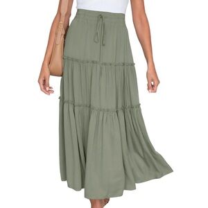 Green Maxi Skirt